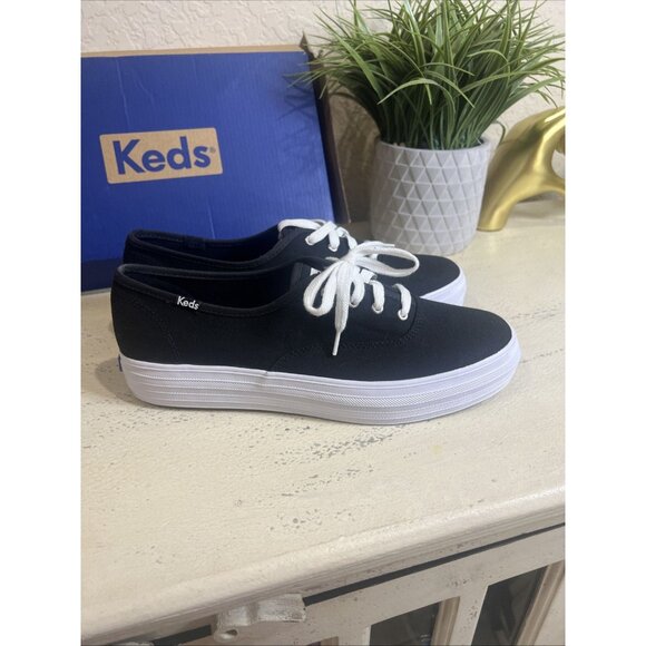 Keds Champion Triple Womens Size 9.5 Black Athletic Platform Shoes Sneakers - Picture 4 of 9